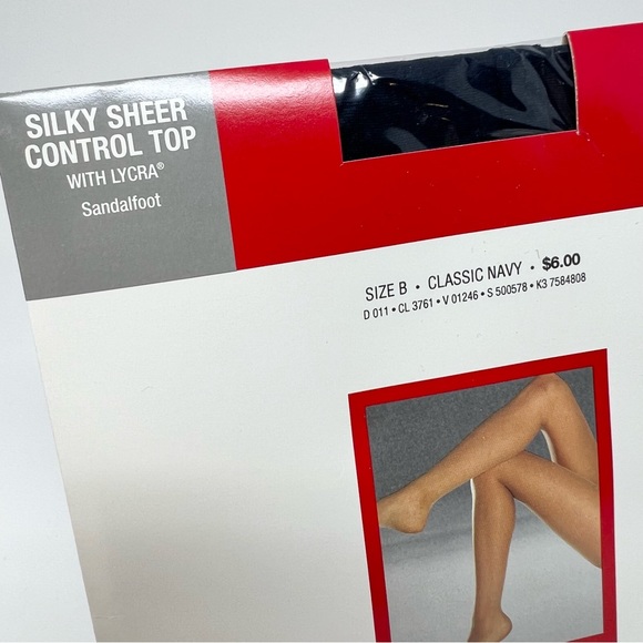 NWT Fashion Bug Navy Control Top Size B Silky Sheer Sandal Foot Bundle of 3 - Picture 3 of 6